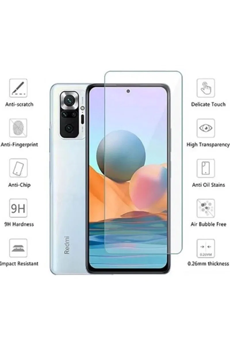 Xiaomi Redmi Note 10 Uyumlu Premium Ekran Koruyucu 9h Sert Temperli Kırılmaz Cam Koruma Şeffaf görsel 2