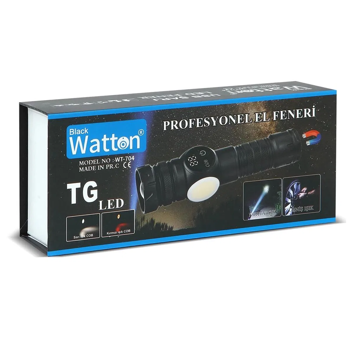 9 Mod Şarjlı Kamp Lambası El Feneri Wt-704 görsel 3