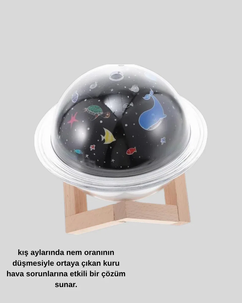Aromaterapili USB Hava Nemlendirici – Projeksiyon Işıklı, Sessiz ve Şık Tasarım görsel 5