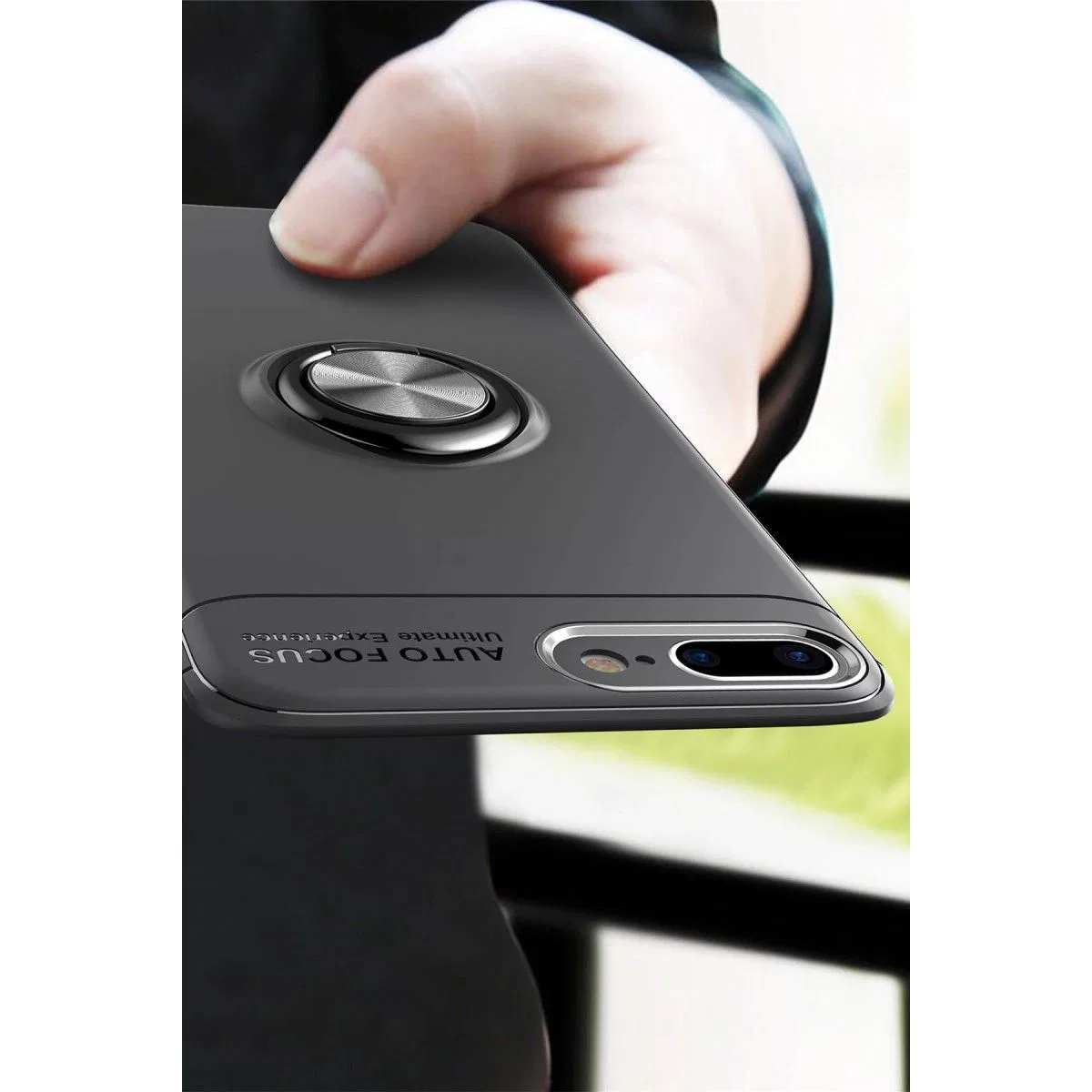 Apple İphone 7 Plus Kılıf Range Yüzüklü Silikon - Kırmızı görsel 3