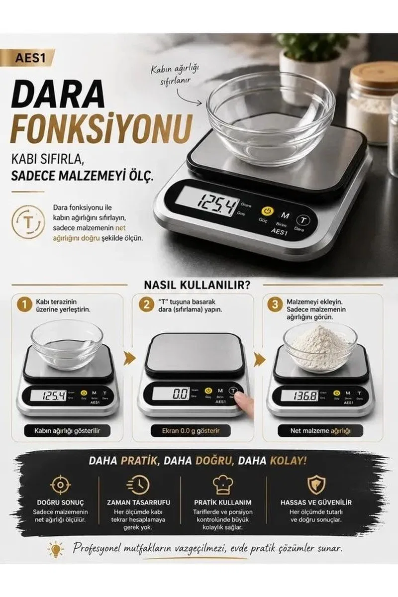 Dijital Mutfak Ve Kahve Tartısı Hassas Gram Terazisi Paslanmaz Çelik Lcd Ekran Çoklu Ölçüm G/oz 10 Kg Kapasite görsel 5