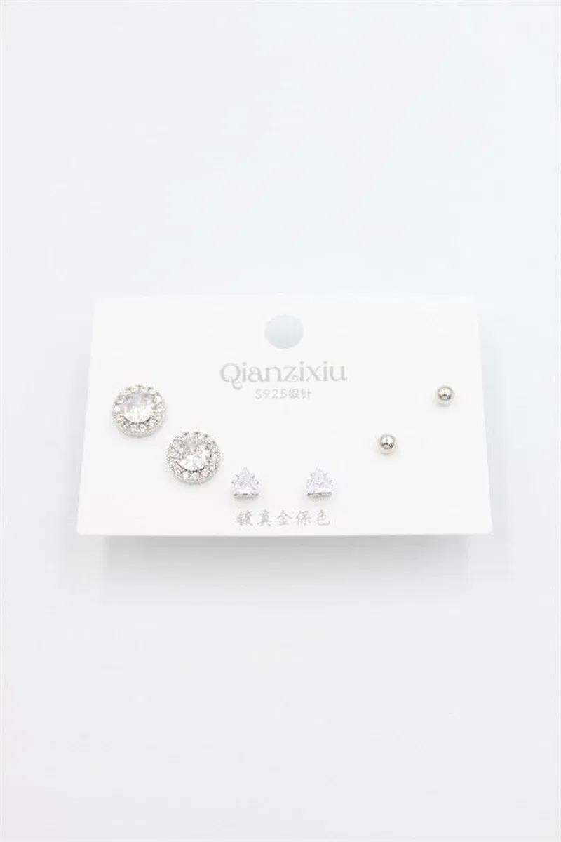 Çoklu Set Küpe - Gümüş