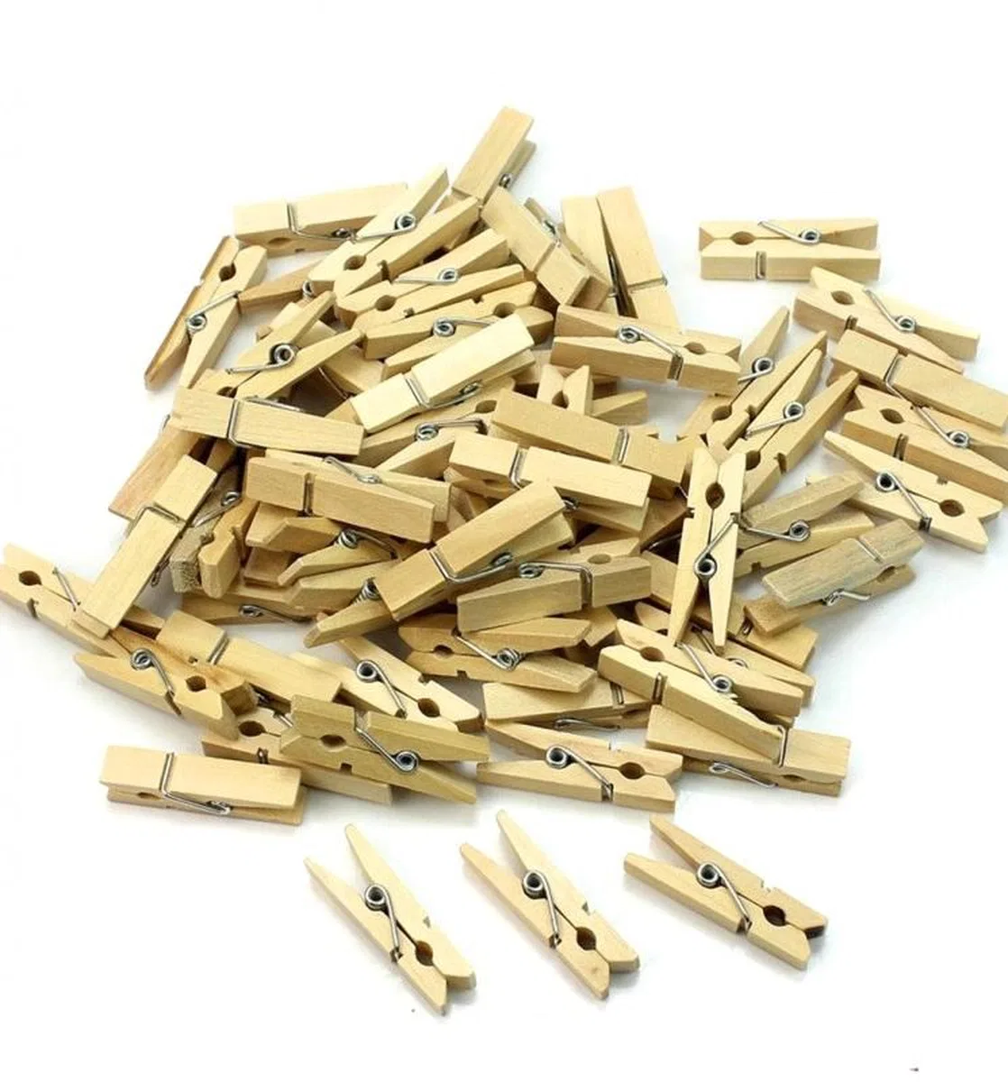 100'lü Ahşap Mandal 2. 5cm (10'lu Paket-1000 Adet)