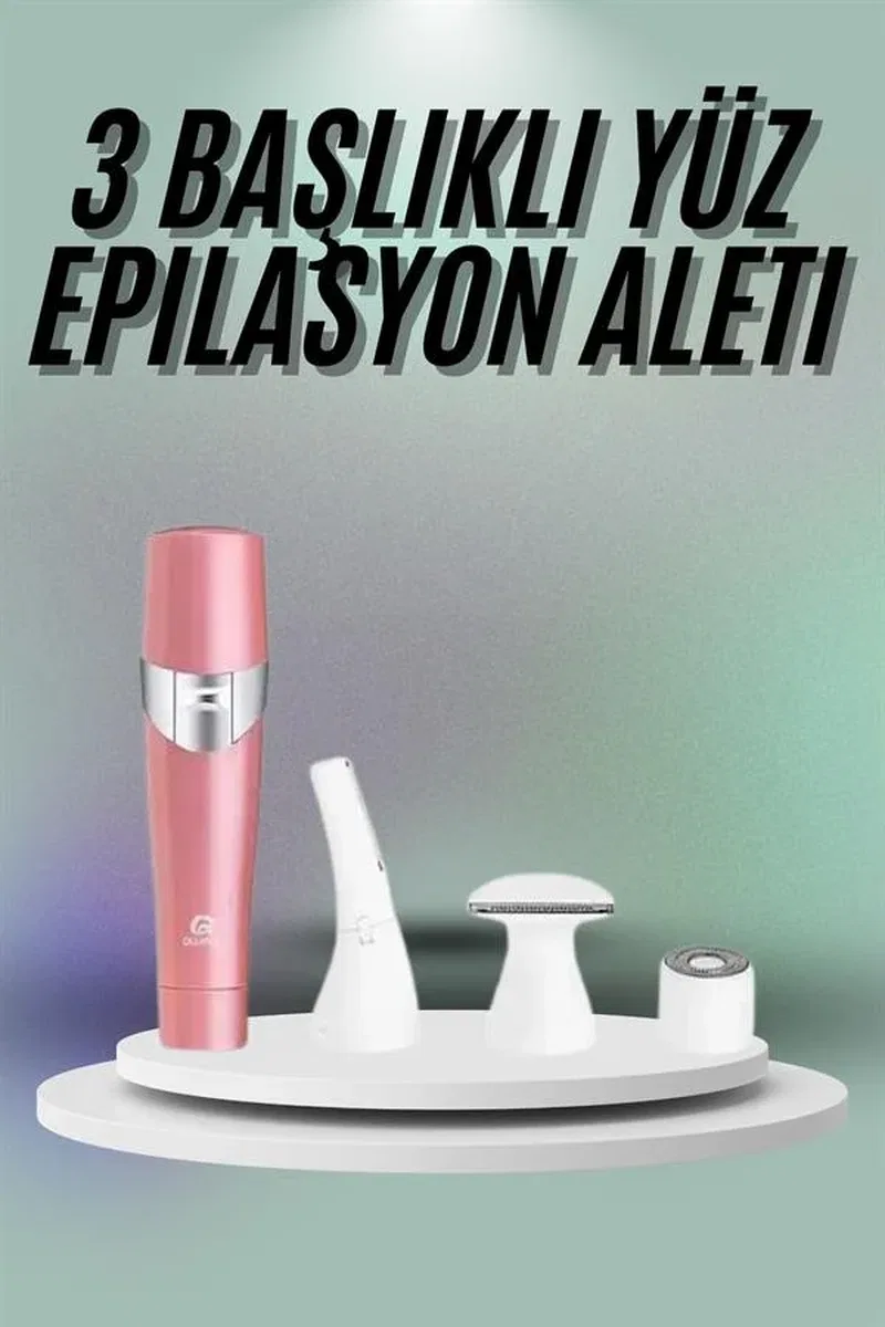 Yüz, Kaş ve Tüm Vücut Epilasyon Aleti3 Başlıklı Epilatör Tüm Cilt Tiplerine Uygun görsel 2