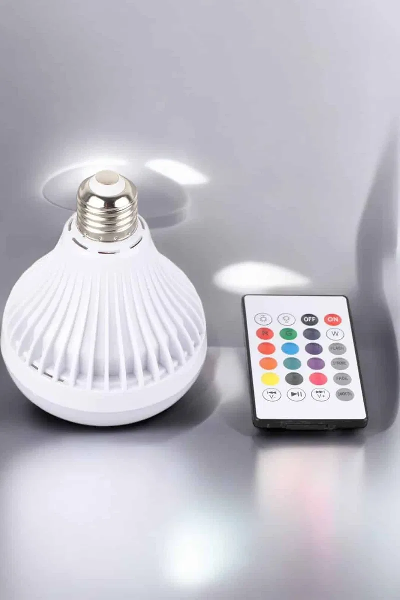 Kablosuz Bluetooth Hoparlör Led Lamba görsel 3