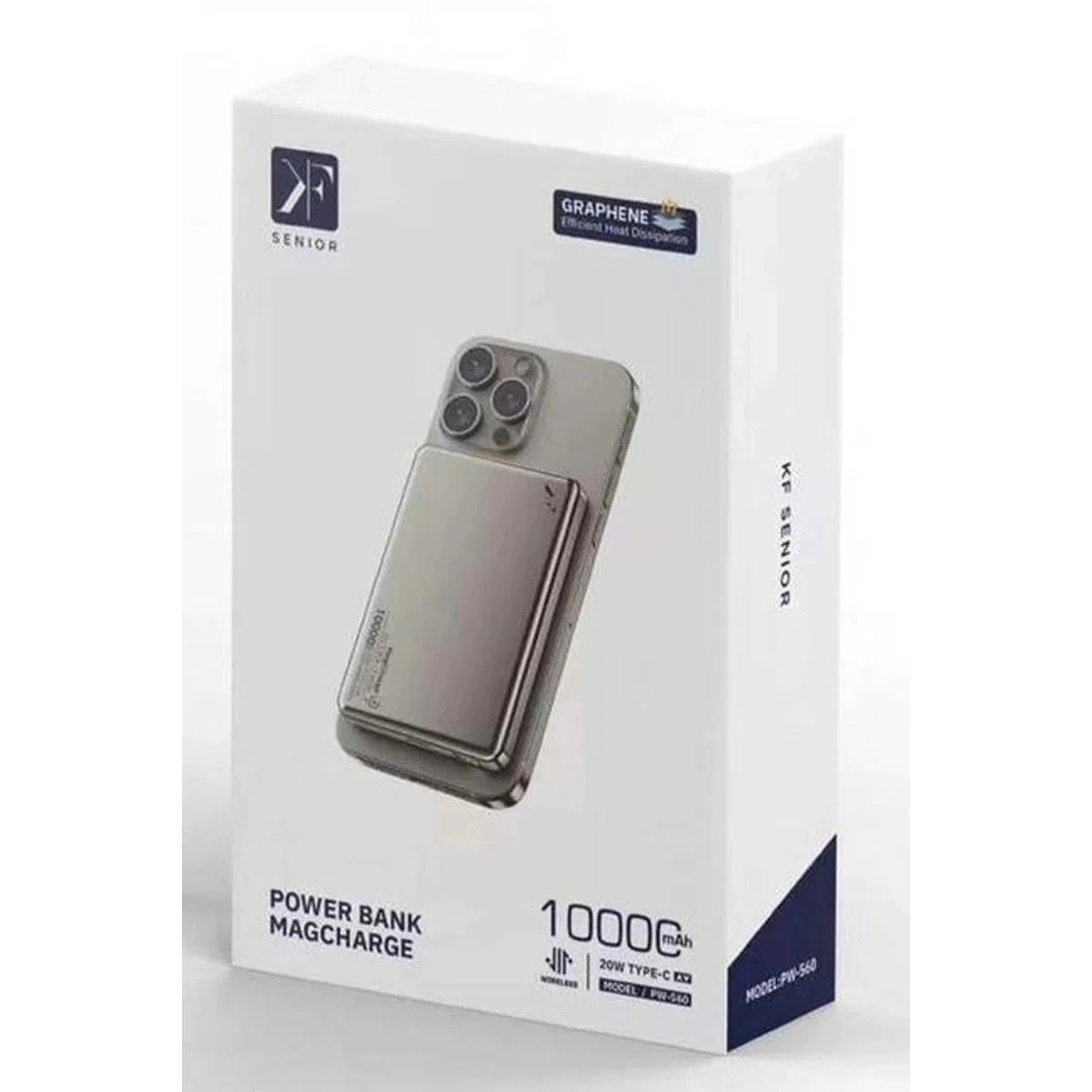Pw560 10. 000 Mah Dijital Göstergeli 20w Type-c Ve 15w Kablosuz Şarj Pd Hızlı Şarj Magsafe Powerbank - Titanyum görsel 2