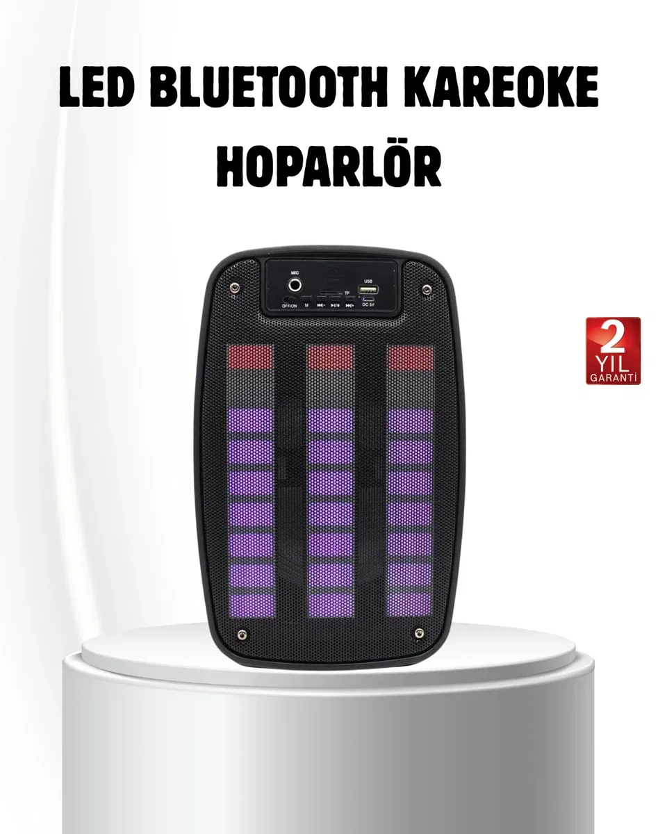 6. 5” LED Işıklı GTS 1793 Bluetooth Hoparlör Güçlü Bass ve FM Destekli
