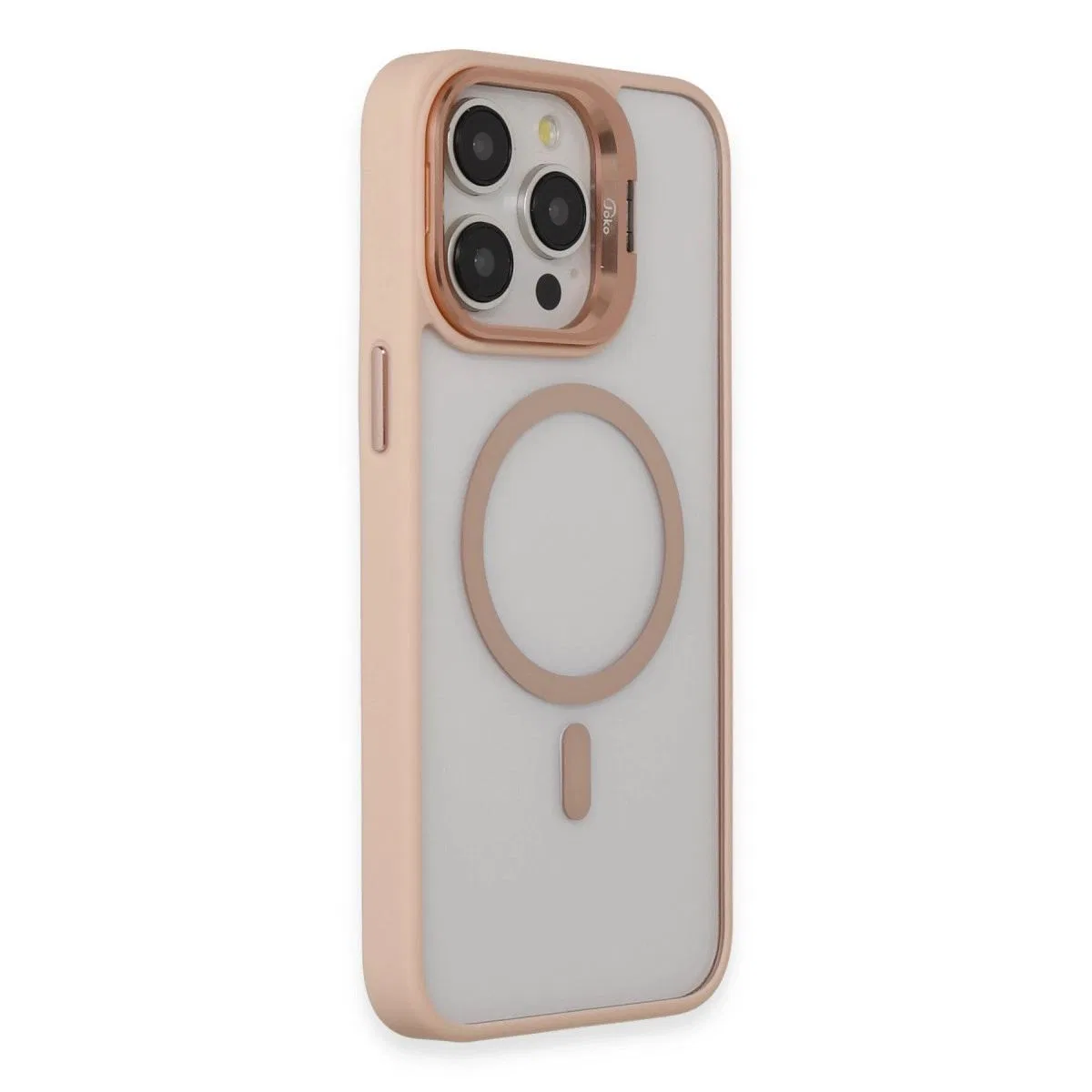 Joko Apple İphone 15 Pro Max Kılıf Roblox Lens Magsafe Standlı Kapak - Pudra görsel 2