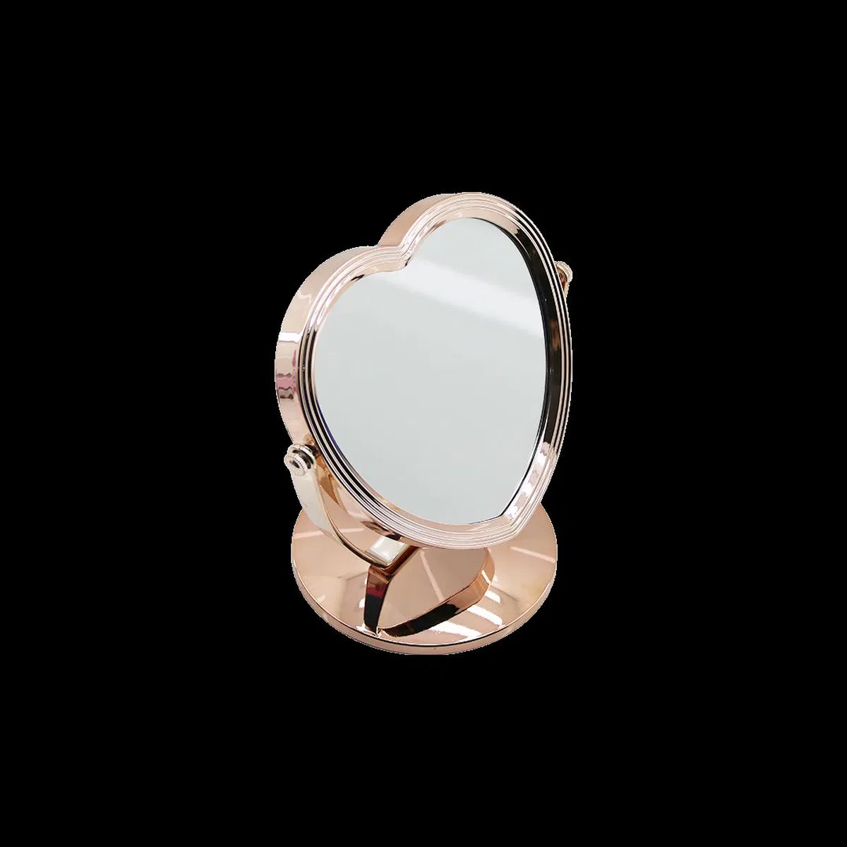 Çift Taraflı Makyaj Aynası 17. 5 cm (7") - Sabit Ayak, Bronz/Gümüş Plastik Çerçeve görsel 2