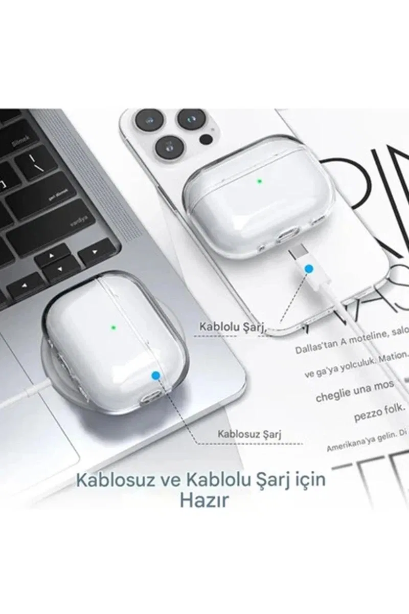 Airpods Pro 3. Nesil İle Uyumlu Şeffaf Cyrstal Clear Ultra Berrak Kılıf ( Kulaklık Değildir ) görsel 3