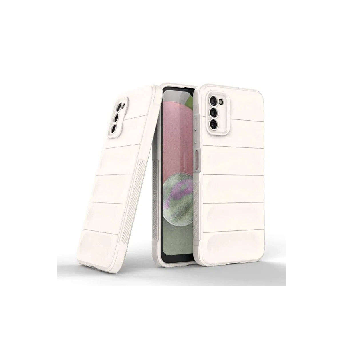 Samsung Galaxy A03s Kılıf Optimum Silikon - Krem görsel 2