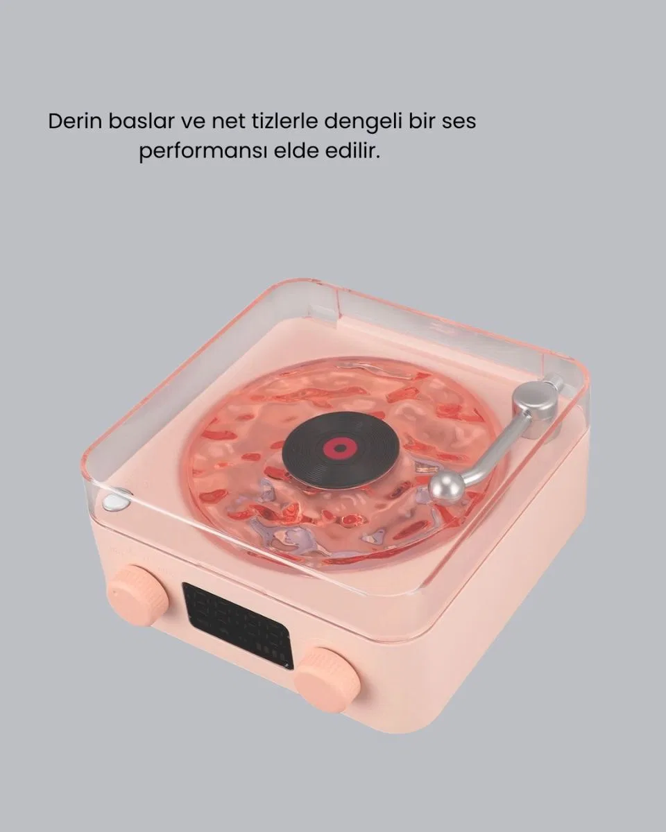 Gece Lambası Stereo Bluetooth Hoparlör Dijital Saat Su Dalgası Efektli 3-ü-1 Cihaz görsel 4