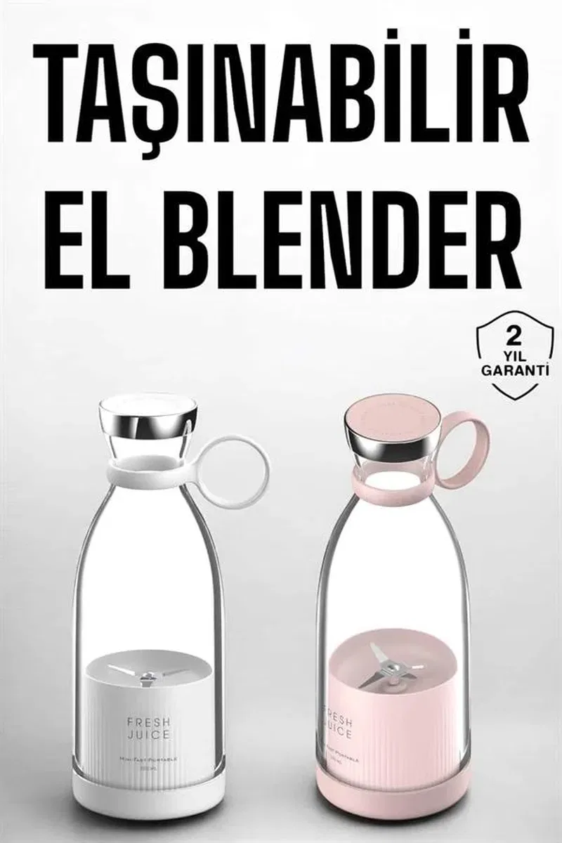 El Blender Taşınabilir Meyve Blender Şarj Edilebilir Taşınabilir Blender Elektrikli görsel 2