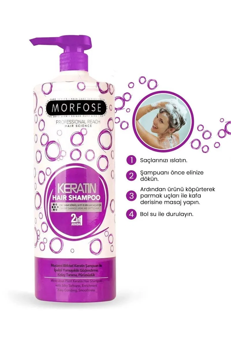Keratin Şampuan 1000 ML - Besleyici Koruyucu Etki görsel 3