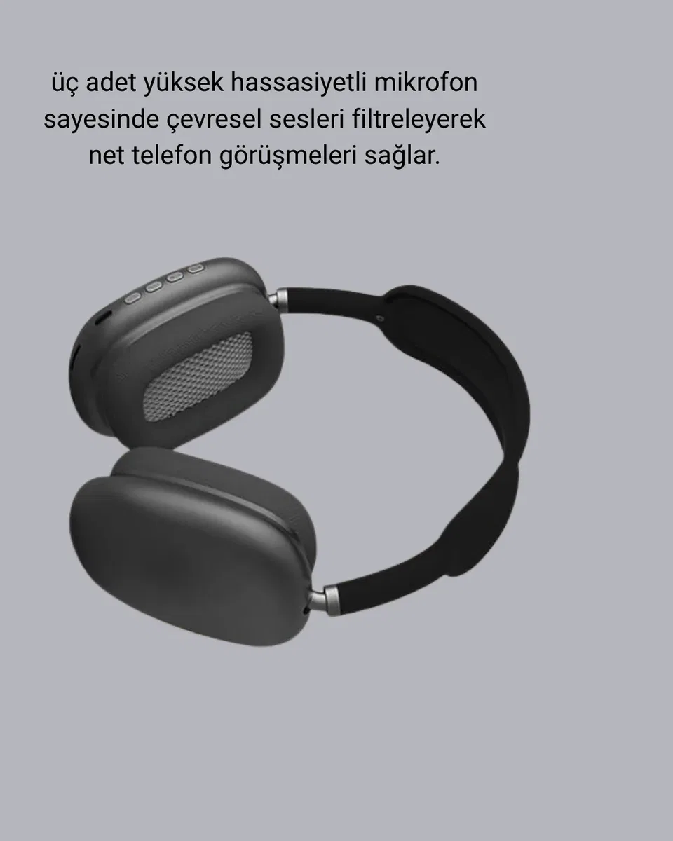 Bluetooth 5. 0 Kulak Üstü Kulaklık – Gürültü Engelleme, Uzamsal Ses, Hızlı Şarj görsel 3