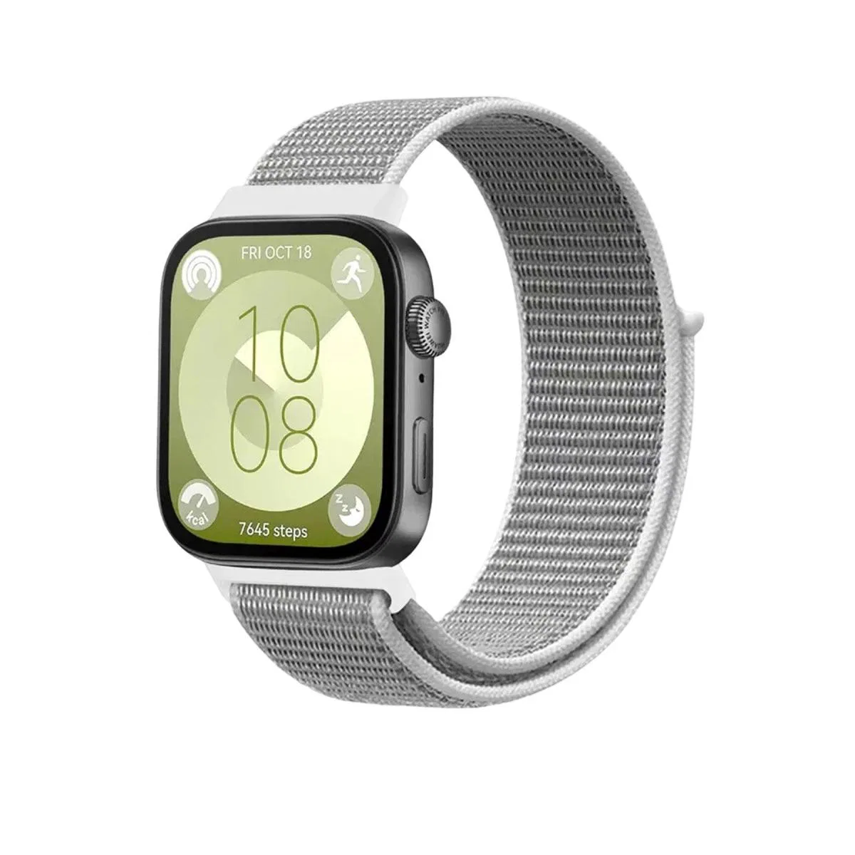 Huawei Fit 4 Hasırlı Cırtcırtlı Kordon (saat Değildir) - Beyaz