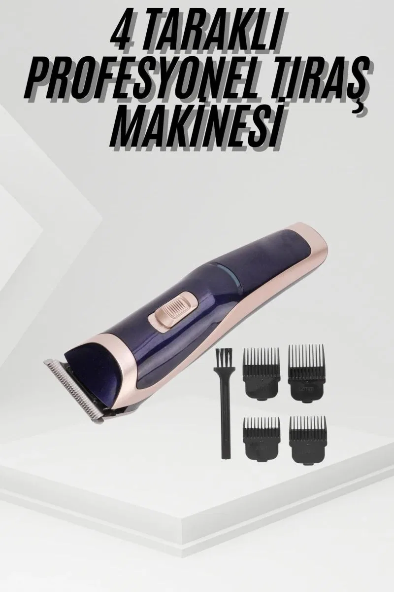Tıraş Makinesi 4 Başlıklı Paslanmaz Çelik Bıçaklı Tüm Saç Tiplerine Uygun görsel 2