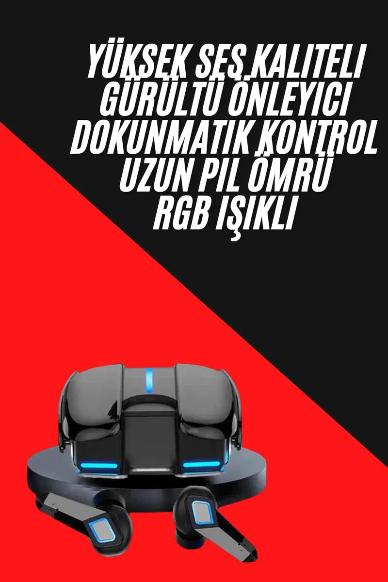 Gamer Kulaklık Gecikme Yapmaz Yüksek Ses Kaliteli Kablosuz Bluetooth Kulaklık görsel 2