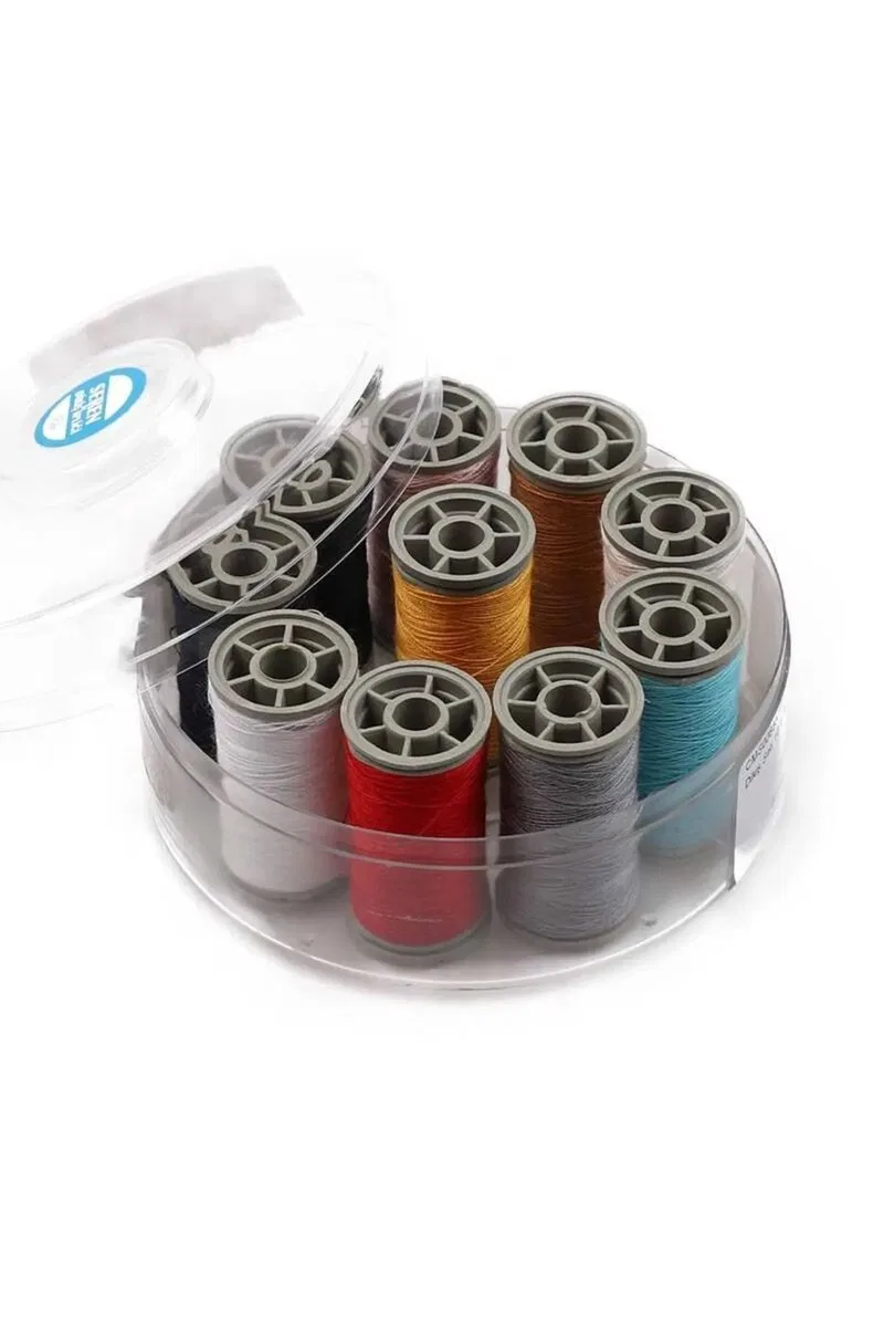 %100 Polyester Dikiş Ipliği Kaliteli 10 Adet Farklı Makara İplik Seti Zümrüt No: 120