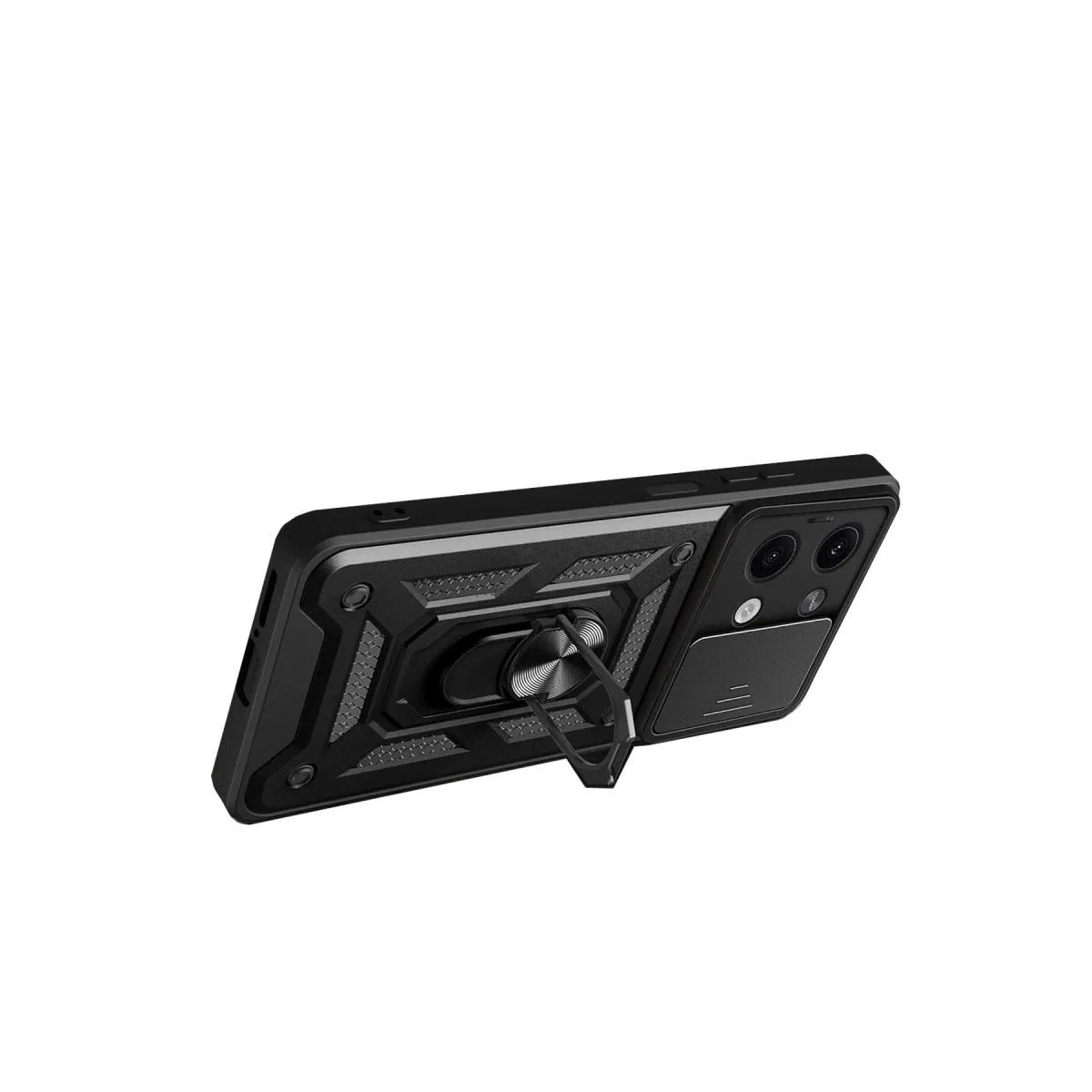 Xiaomi Poco X6 Kılıf Pars Lens Yüzüklü Silikon - Yeşil görsel 3