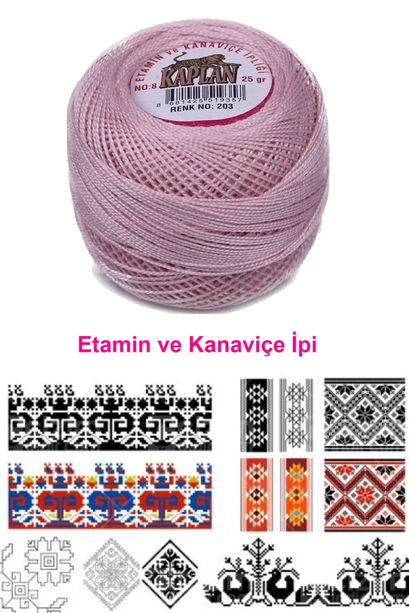 Kaplan Etamin Ve Kanaviçe İpi 8 No Kod/Renk: 203 - Royaleks görsel 2