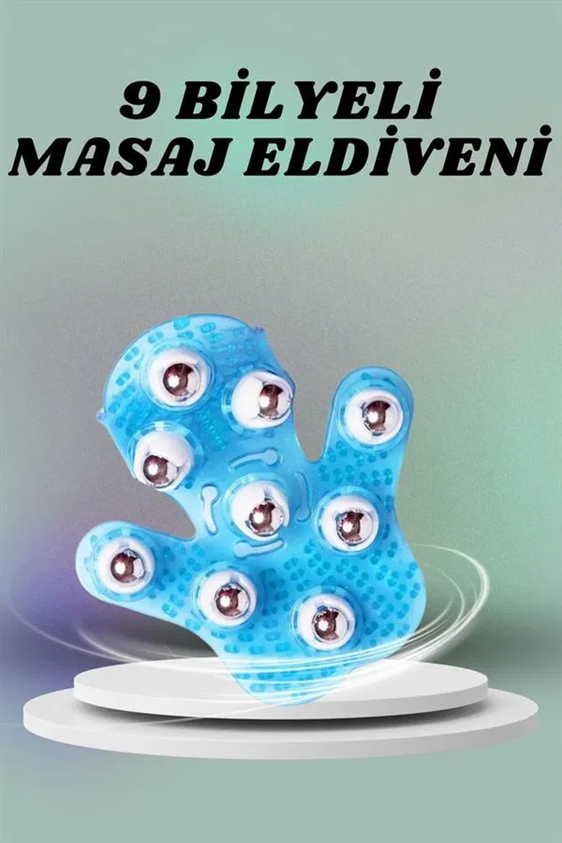 9 Bilyeli El Şeklinde Omuz Bacak Masaj Aleti Masaj Eldiveni Giyilebilir Plastik Vücut Sıkılaştırıcı görsel 2