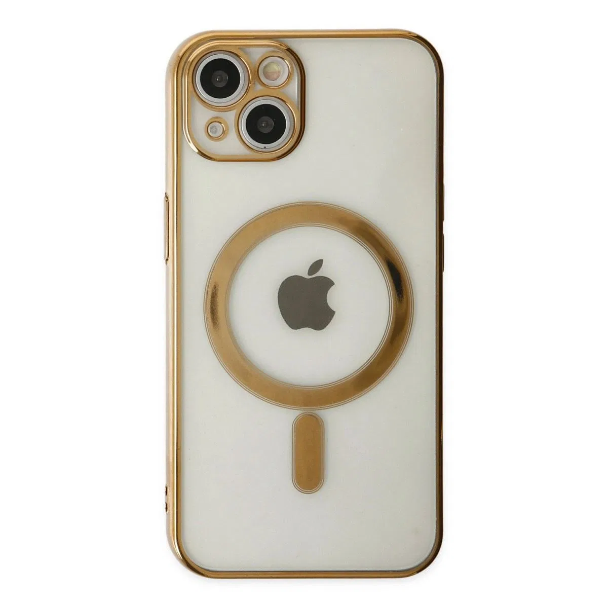 Apple İphone 14 Plus Kılıf Magneticsafe Lazer Silikon - Gold görsel 2