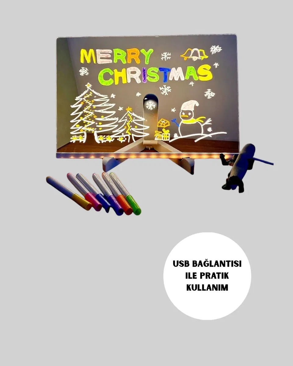 Çocuklar ve Yetişkinler İçin USB LED Işıklı Çizim Panosu görsel 5