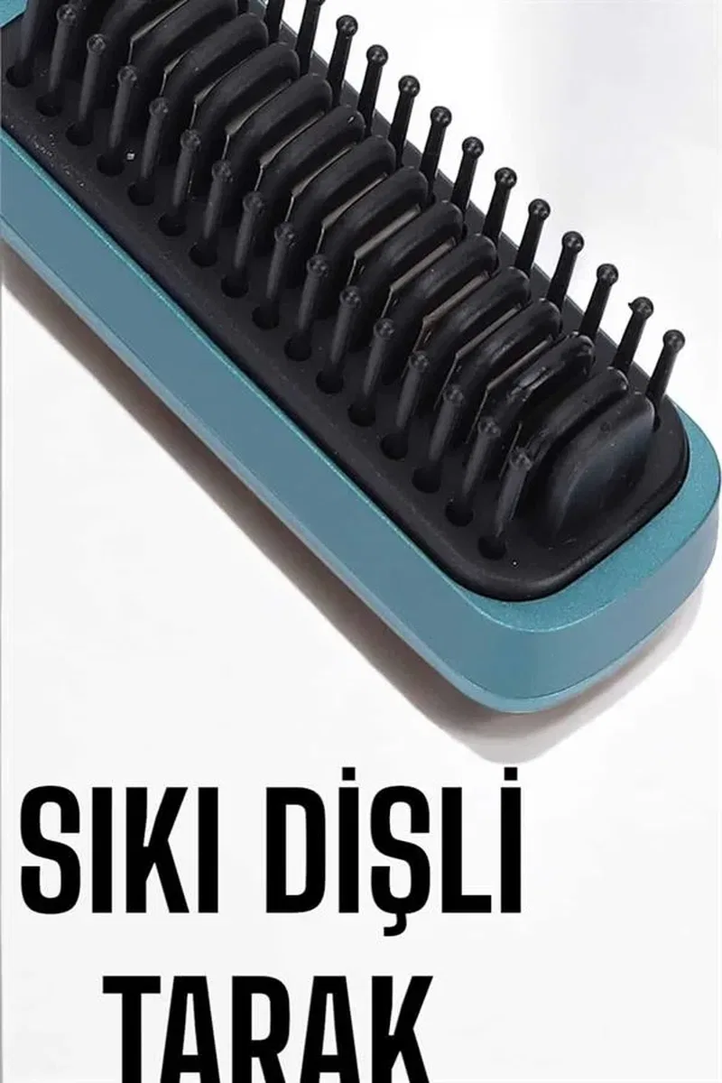Sıkı Dişli Taşınabilir İyon Özelliği Seyahat Tipi Saç Düzleştirici Fön Tarak görsel 3