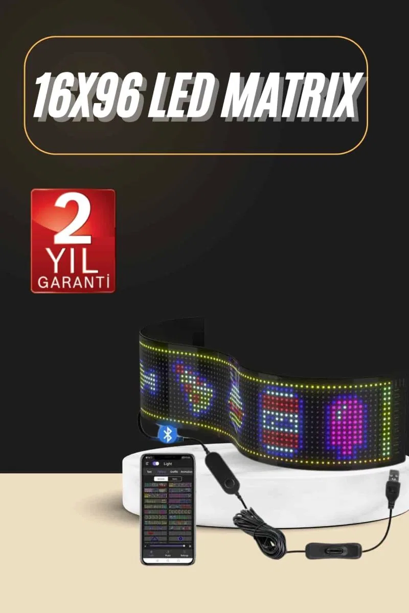 Led Ekran Matrix Panel En Büyük Boy 16x96 Araba Yazısı