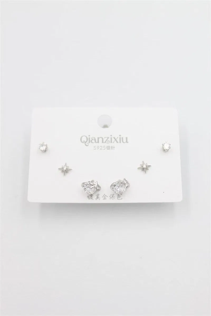 Çoklu Set Küpe - Gümüş görsel 2