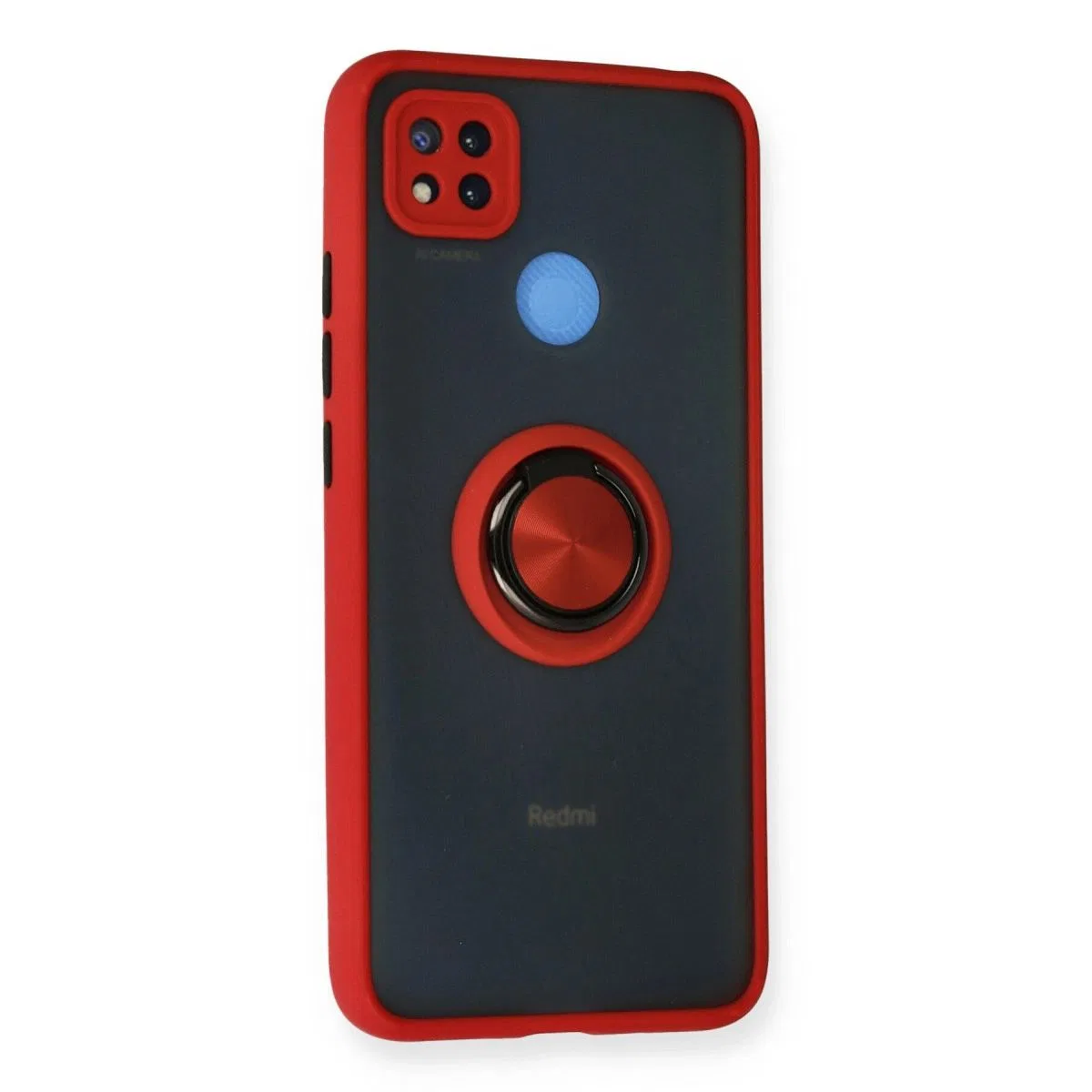 Xiaomi Redmi 9c Kılıf Montreal Yüzüklü Silikon Kapak - Kırmızı görsel 2