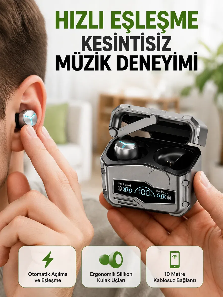 Hızlı Şarj Edilebilen Kablosuz Kulaklık – Uzun Süreli Kullanım için Tasarlandı