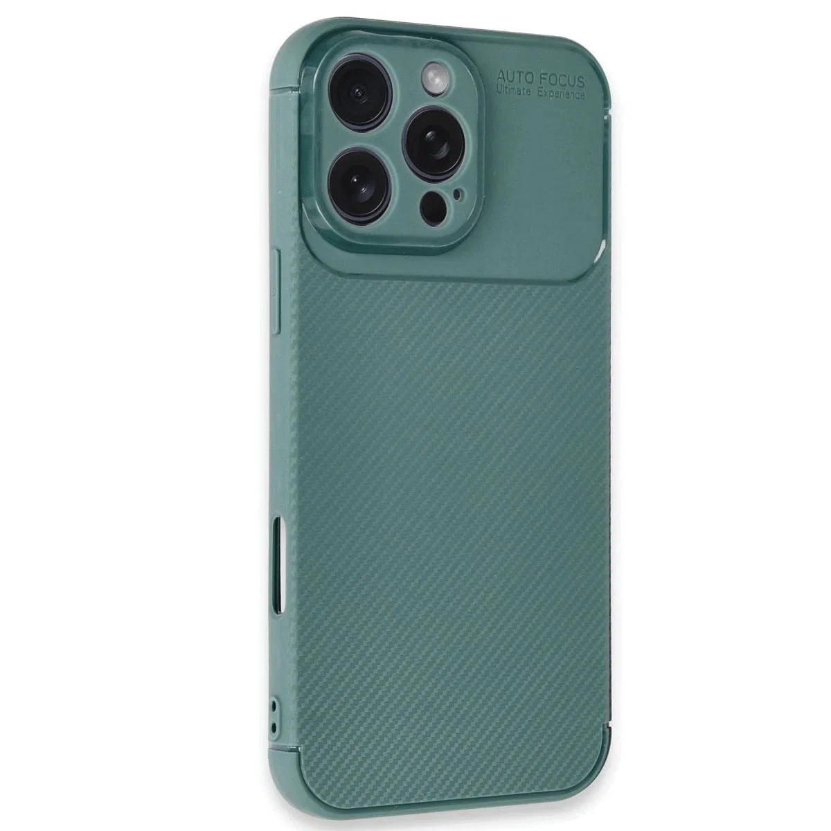 Apple İphone 16 Pro Max Kılıf Auto Focus Karbon Kapak - Koyu Yeşil görsel 5