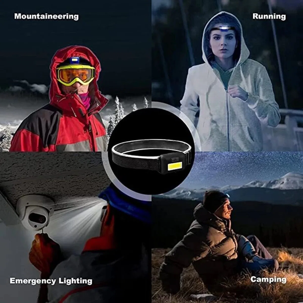 Ps-t89 Mini Pilli Cob Led 3 Mod Su Geçirmez Kafa Feneri Lambası görsel 4