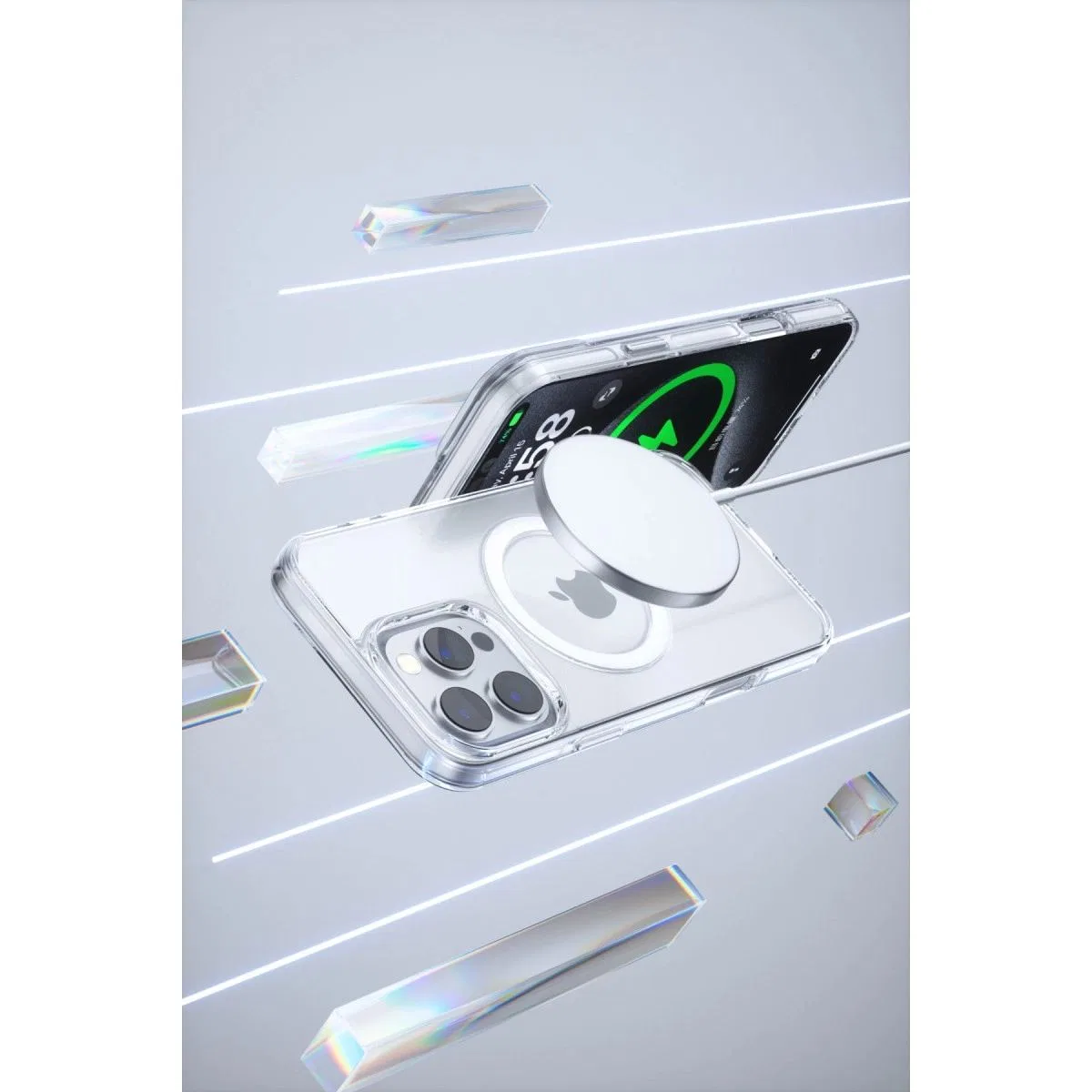 Joko Apple İphone 16 Pro Gleam Pc Sert Magsafe Kılıf - Şeffaf görsel 3