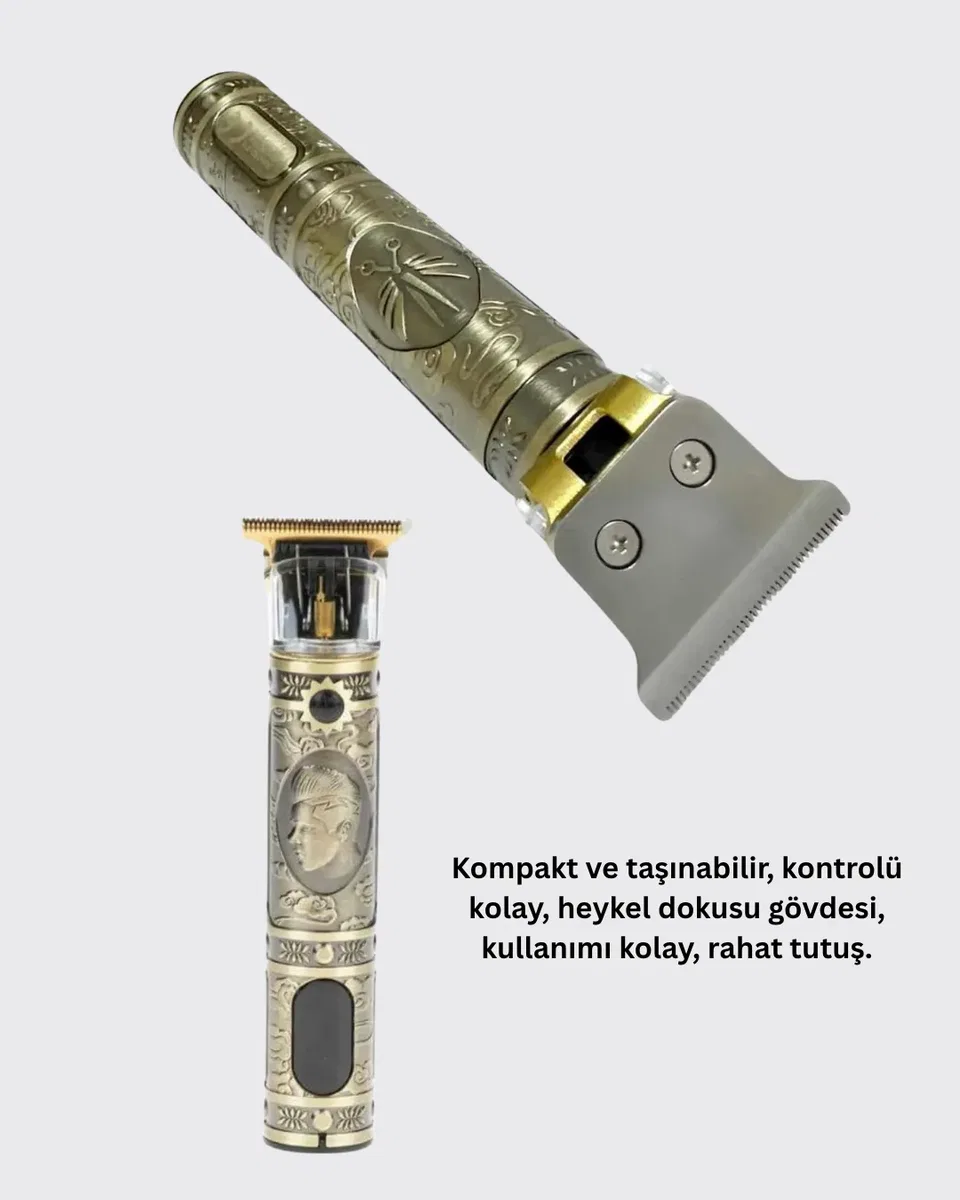 Kompakt Tasarımlı, Güçlü Motorlu Saç sakal Kesme Makinesi ve 4 Kılavuz Tarak görsel 5