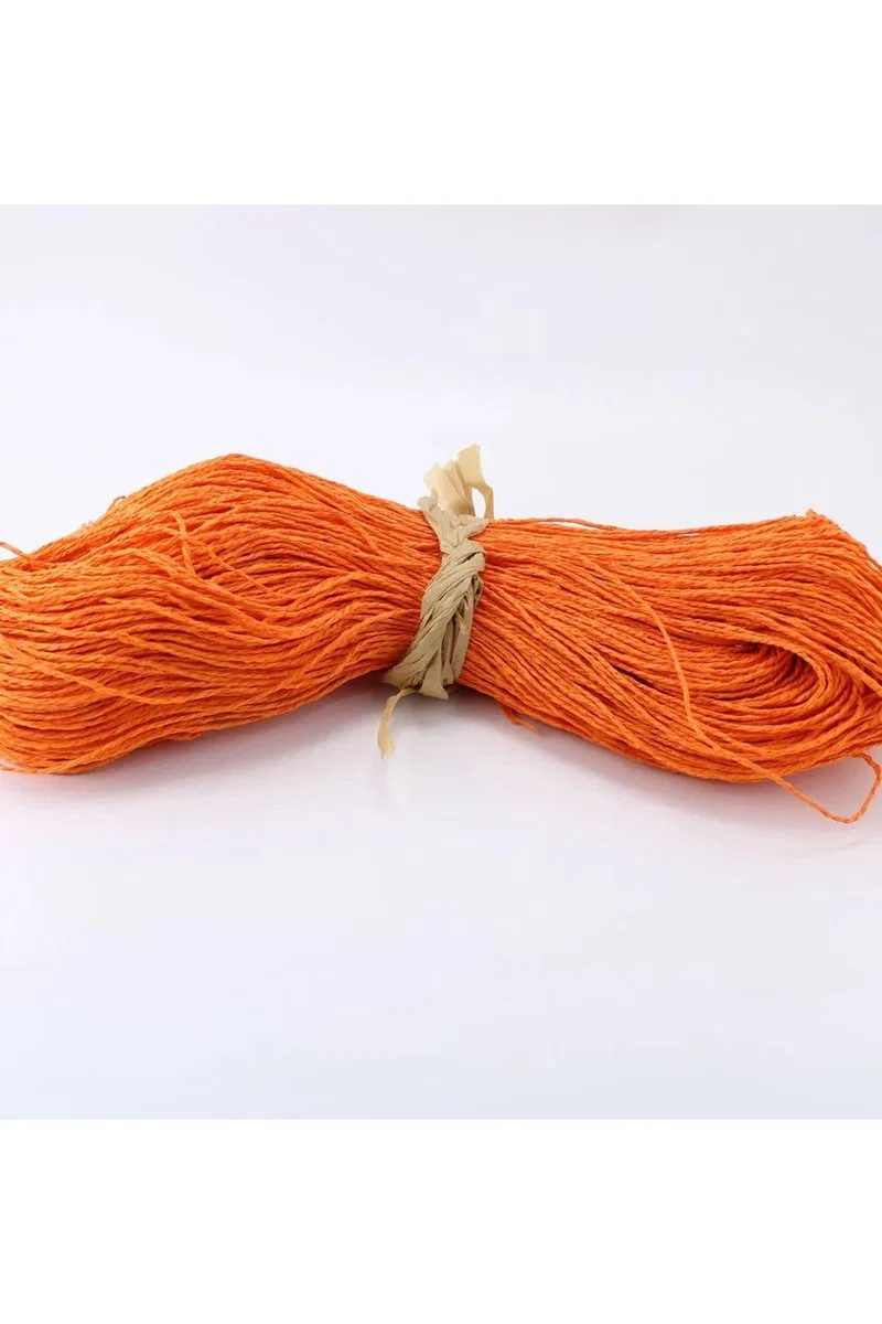 Turuncu Renk Çile Kağıt İp Çanta Ipi Supla Ipi No: 65 - (550-600 gr)