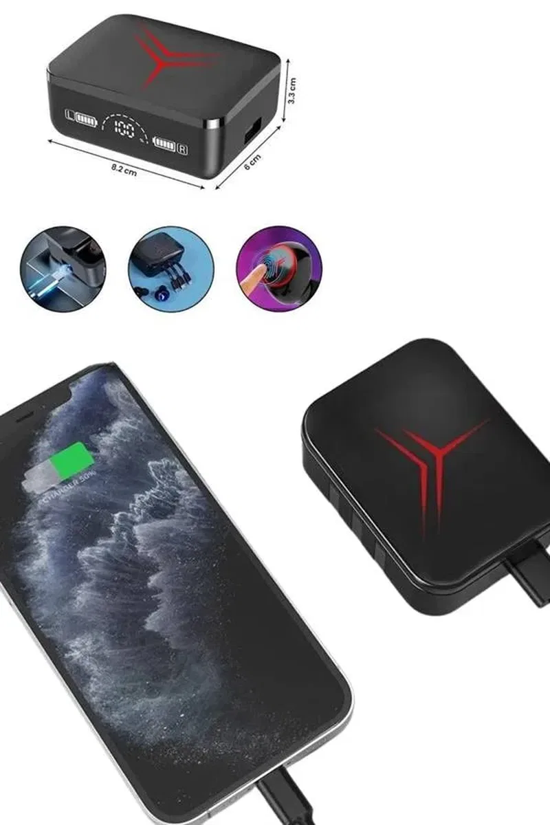Tws Powerbank Kutulu Dijital Göstergeli Bluetooth Kulaklık Kablosuz Kulakiçi Kulaklık görsel 3
