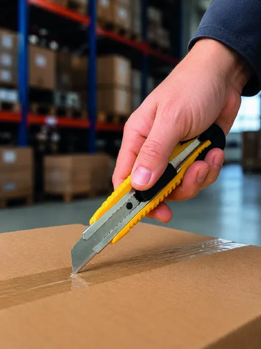 5 Adet Metal Falçata Seti Ergonomik Saplı Çelik Maket Bıçağı Koli Ambalaj PVC Kesici görsel 2