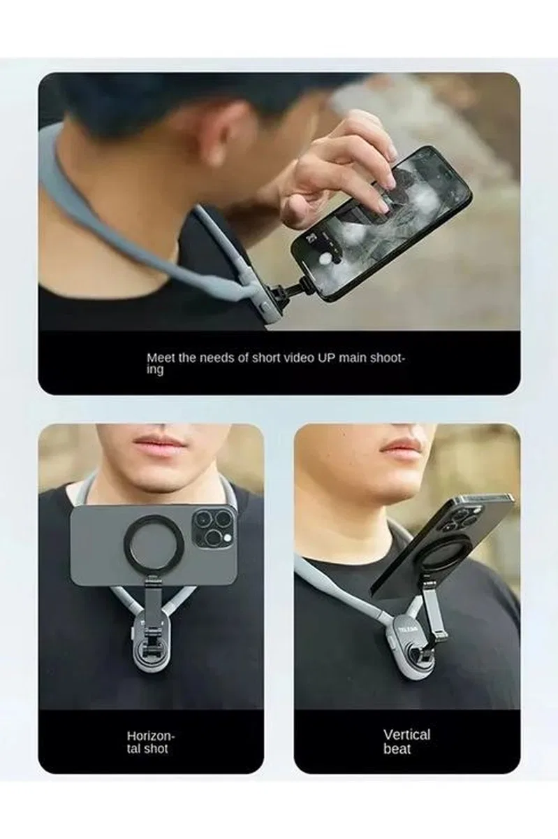 360 Derece Ayarlanabilir Boyun Askılı Manyetik Telefon Tutucu görsel 5