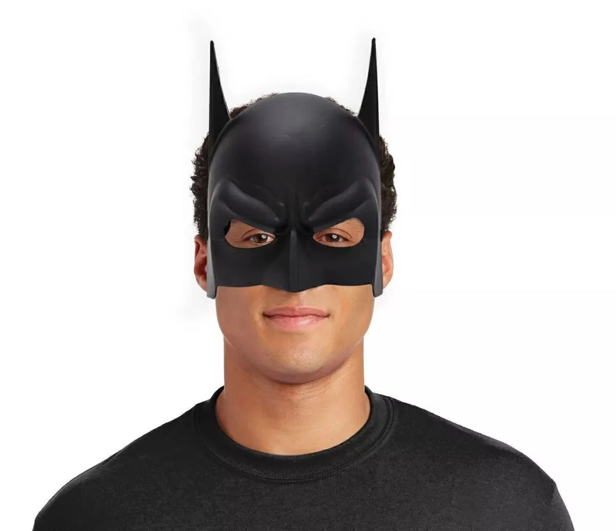 Siyah Renk Çocuk Boy Arkadan Lastikli Batman Maskesi A Kalite 20x14 Cm görsel 4