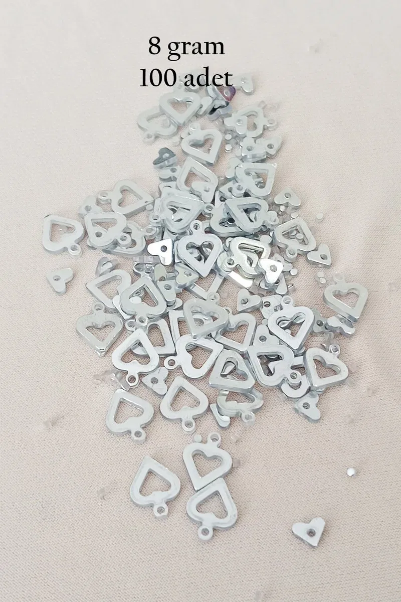 Oya Abiye Bileklik Kolye Pleksi Metalik Plastik Pul Gümüş Renk 8 gram 100 adet - BNC511