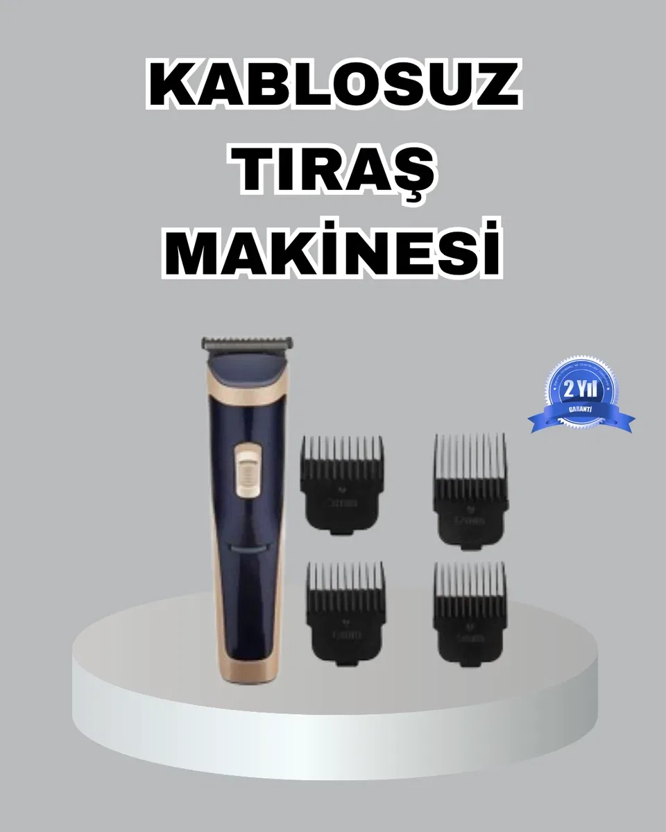 Çelik Bıçaklı Uni Şarjlı Tıraş Makinesi – Sessiz Motor, Kablosuz ve Ayarlanabilir