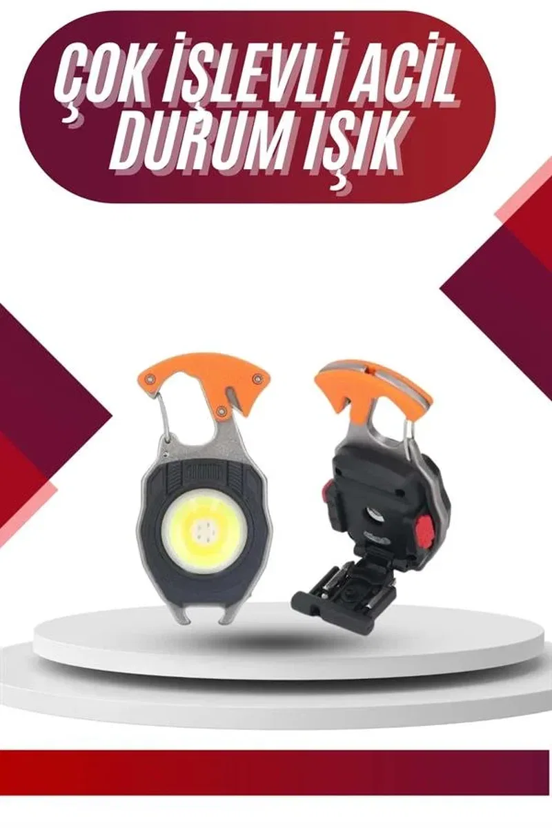 7 Modlu Mini Led Lamba Anahtarlık USB Şarjlı Kamp İçin Taşınabilir görsel 2
