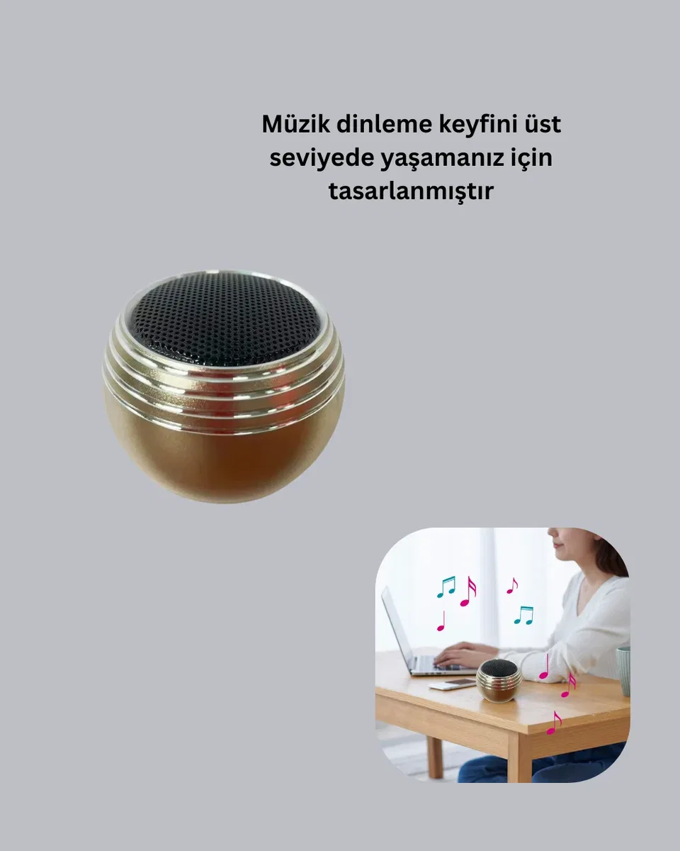 Mini Bluetooth Hoparlör TWS Özellikli Taşınabilir Güçlü Ses görsel 3