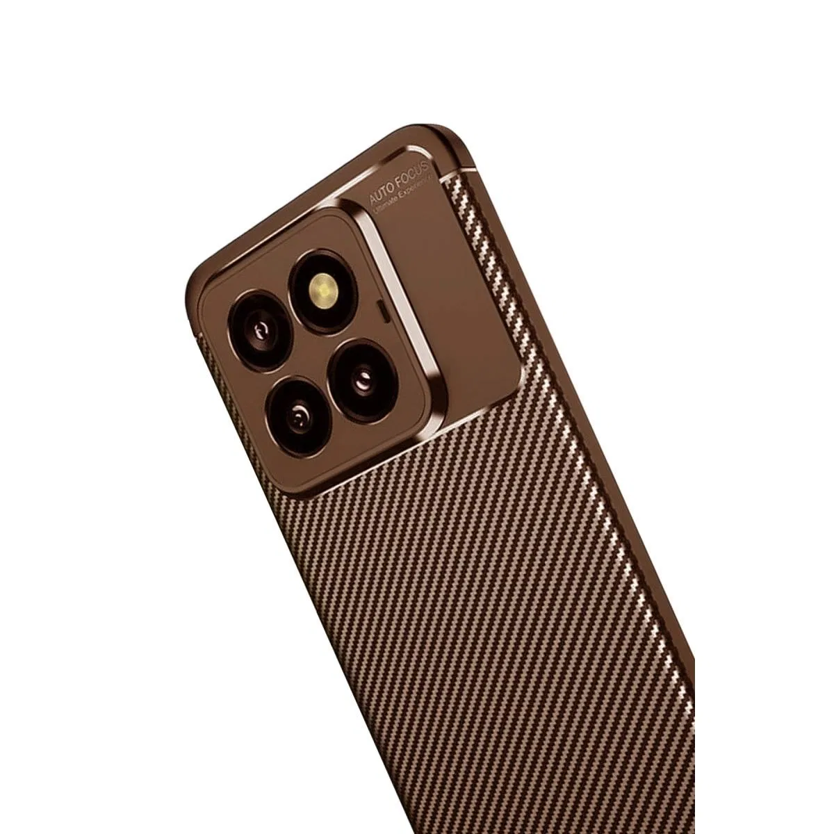 Xiaomi Mi 14t Pro Kılıf Auto Focus Karbon Kapak - Kahverengi görsel 4