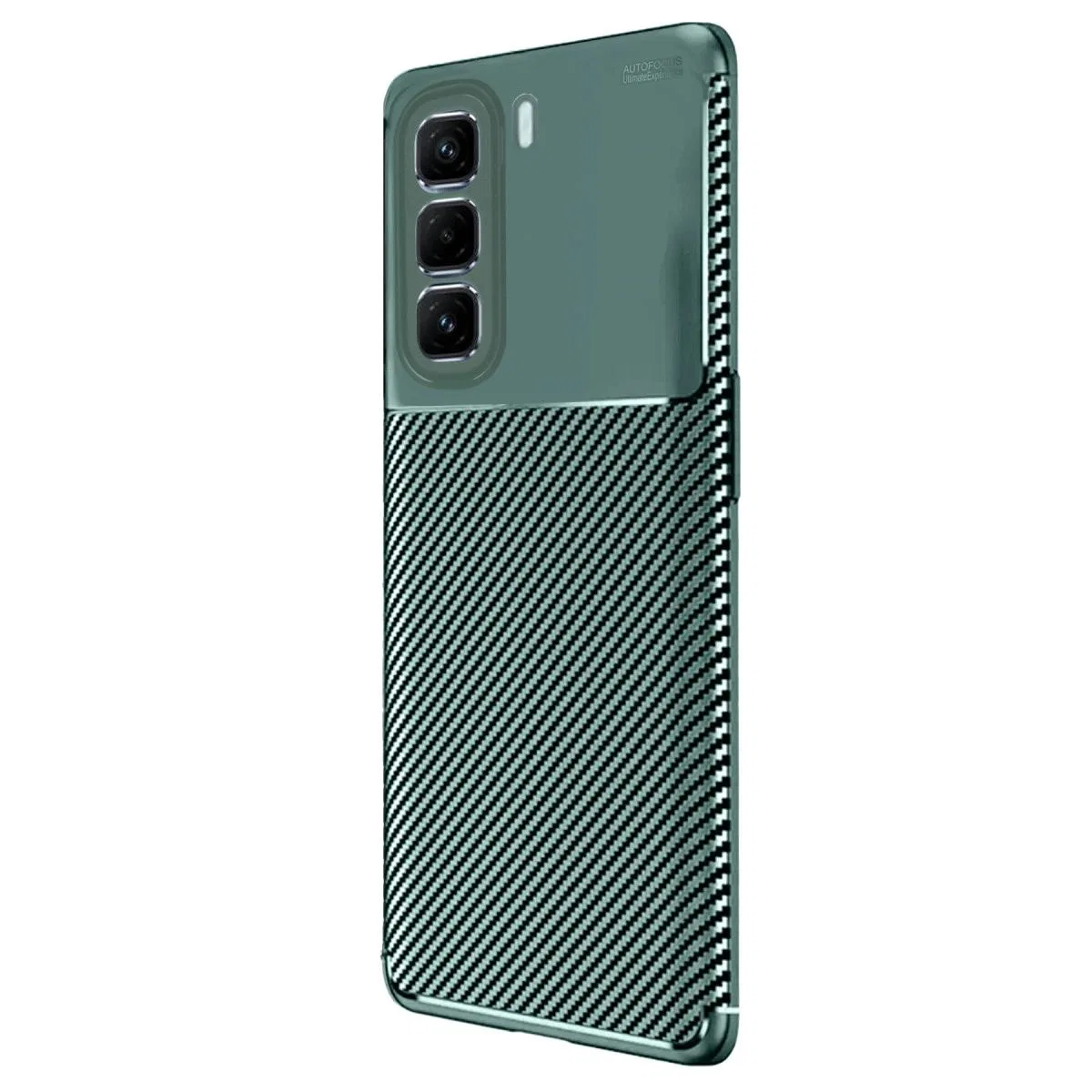 İnfinix Hot 50 4g Kılıf Auto Focus Karbon Kapak - Koyu Yeşil görsel 2