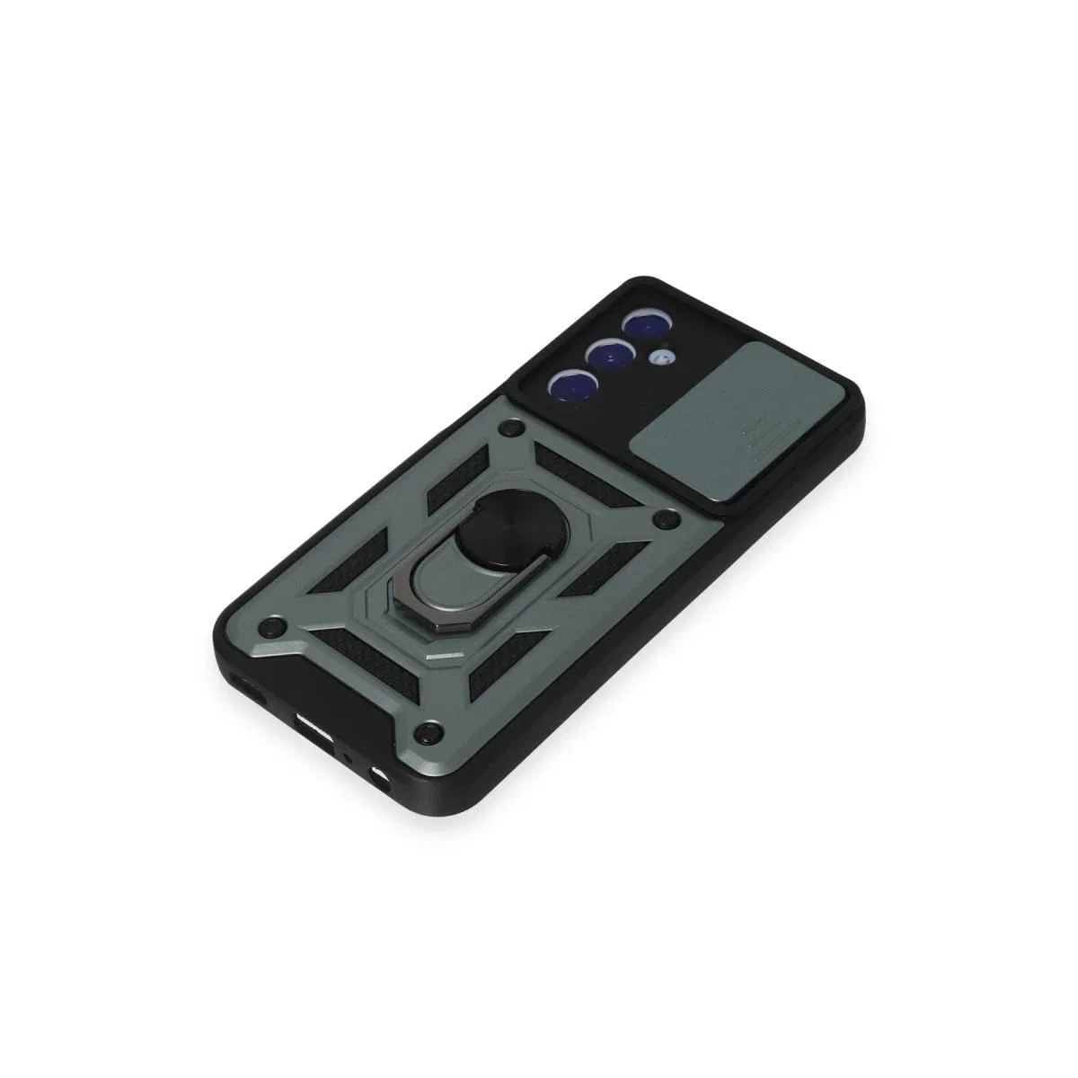 Samsung Galaxy M34 5g Kılıf Pars Lens Yüzüklü Silikon - Yeşil görsel 5