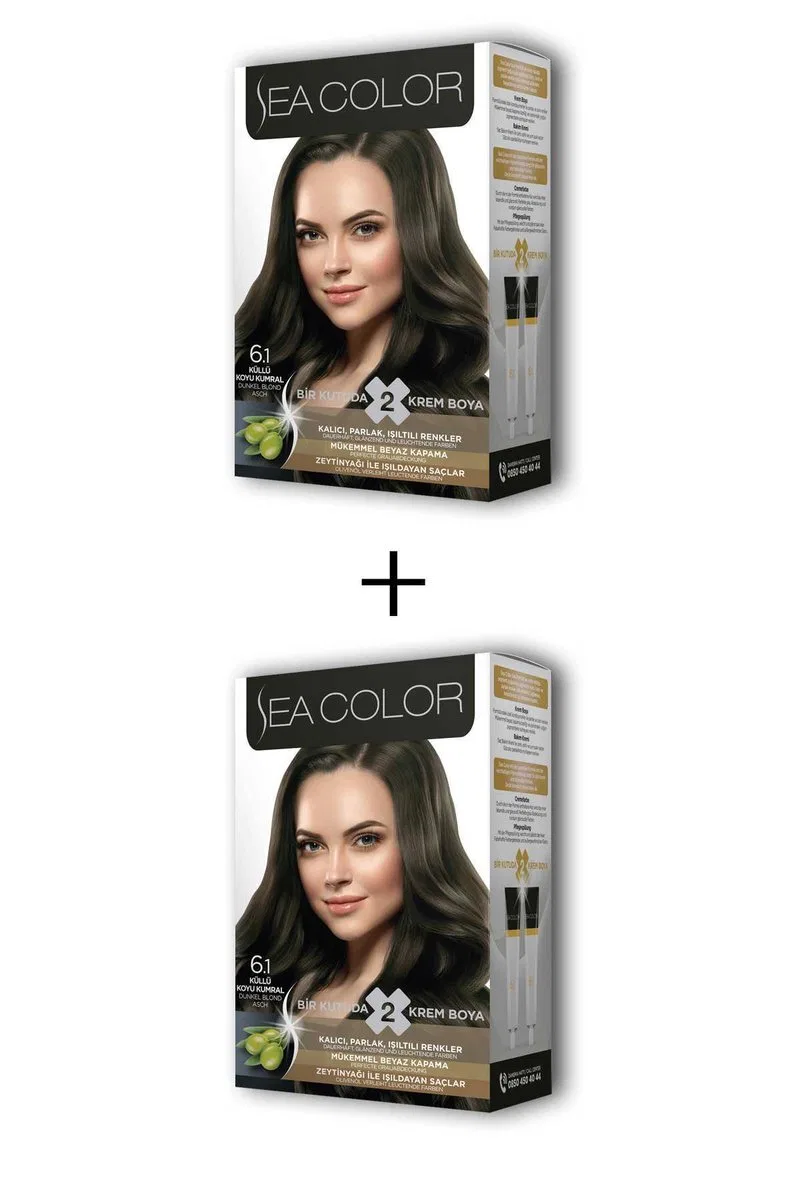 2X2 Tüp Krem Saç Boyası Seti Küllü Koyu Kumral No: 6. 1